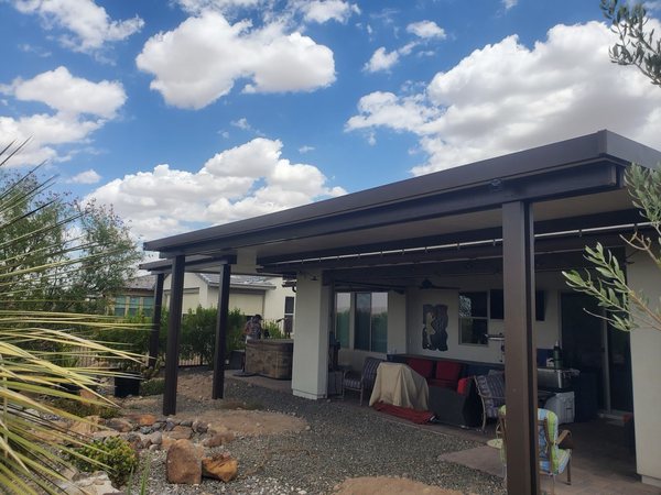 Furnished attached patio cover for Summerlin area outdoor rooms.